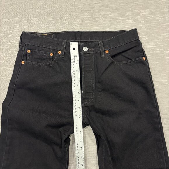 Levis 501 Jeans Black Mens 33 x 30 Button Fly Black 100% Cotton Denim Straight - Picture 11 of 14